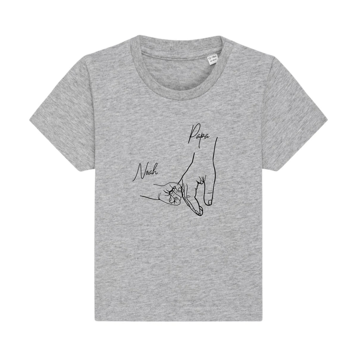 Hold my hand Dad - Bio Baby Shirt *personalisierbar* Baby Creator T-Shirt ST ST NEU Heather-Grey
