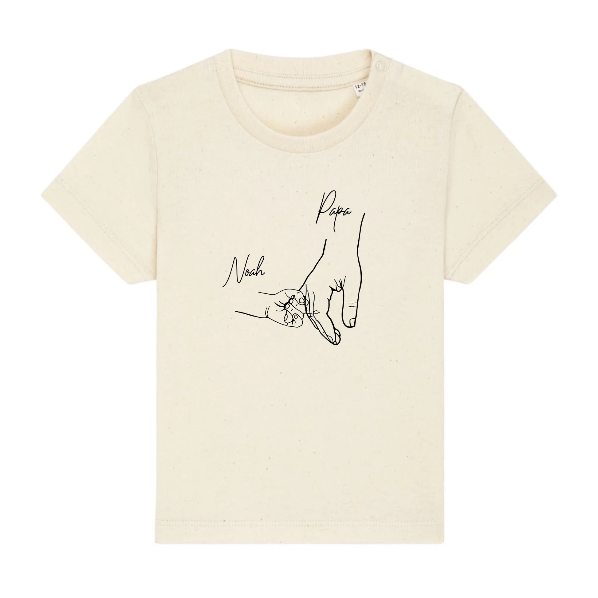 Hold my hand Dad - Bio Baby Shirt *personalisierbar* Baby Creator T-Shirt ST ST NEU Natural-Raw