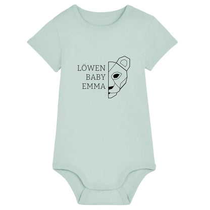 Löwen Baby - Bio Baby Body *personalisierbar (mit Namen)* Baby Body ST ST Caribbean-Blue