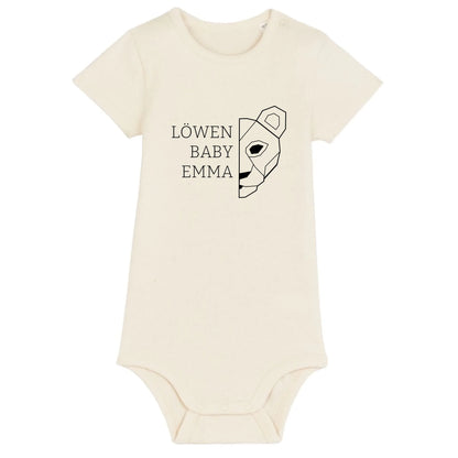 Löwen Baby - Bio Baby Body *personalisierbar (mit Namen)* Baby Body ST ST Natural-Raw