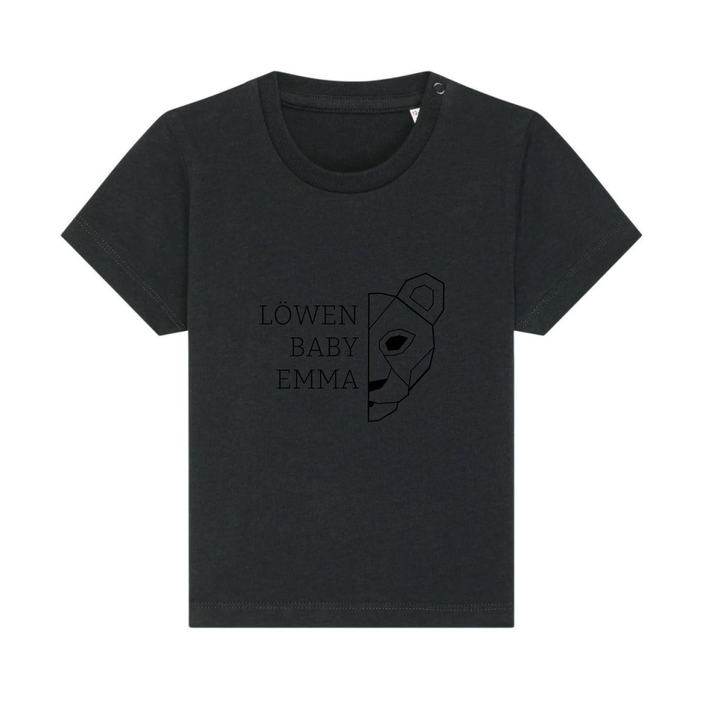 Löwen Baby - Bio Baby Shirt *personalisierbar (mit Namen)* Baby Creator T-Shirt ST ST NEU Black