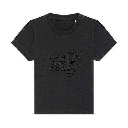 Löwen Baby - Bio Baby Shirt *personalisierbar (mit Namen)* Baby Creator T-Shirt ST ST NEU Black