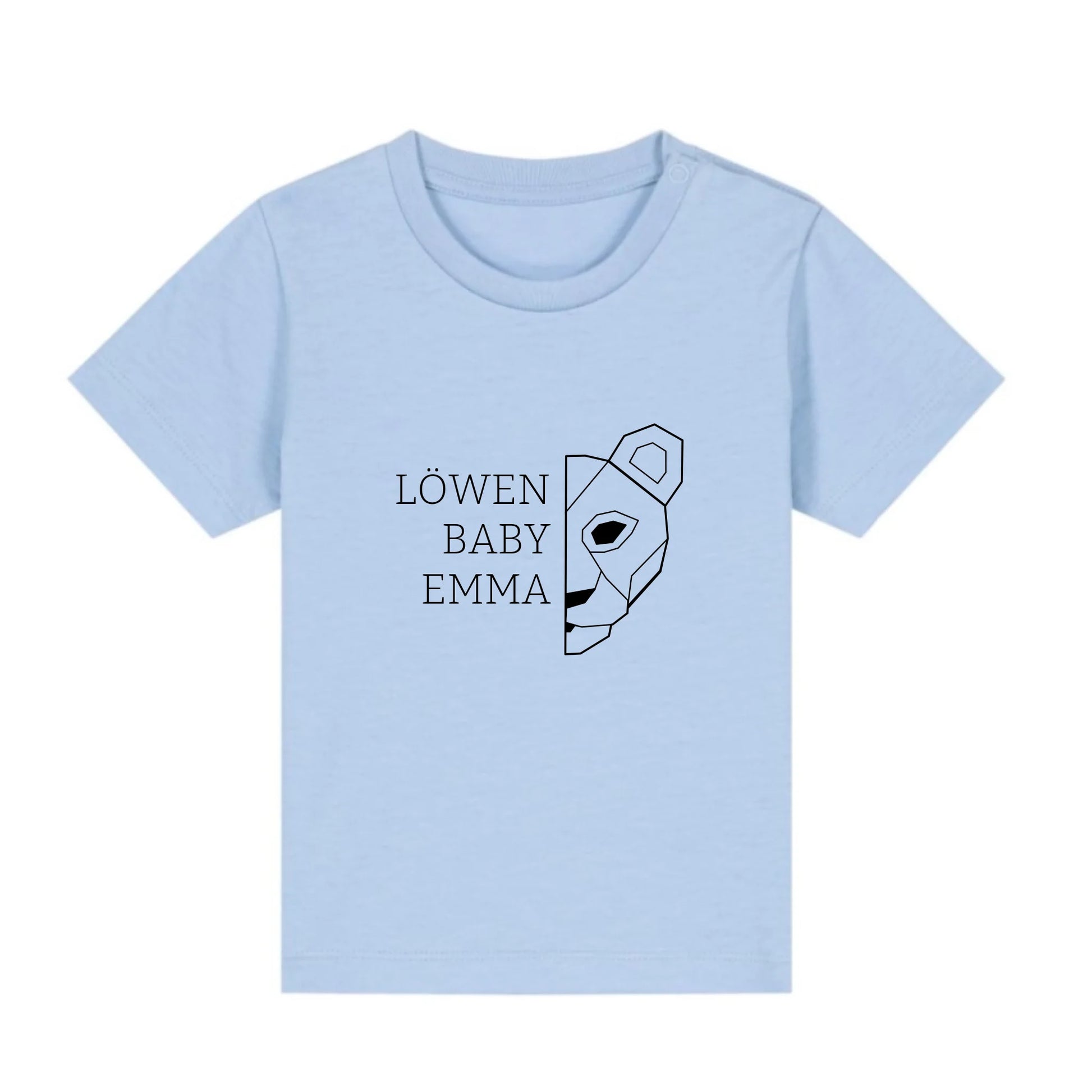 Löwen Baby - Bio Baby Shirt *personalisierbar (mit Namen)* Baby Creator T-Shirt ST ST NEU Blue-Soul
