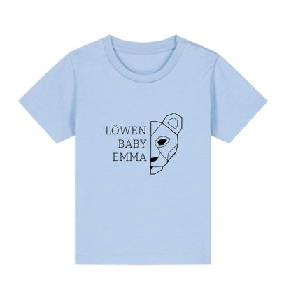 Löwen Baby - Bio Baby Shirt *personalisierbar (mit Namen)* Baby Creator T-Shirt ST ST NEU Blue-Soul