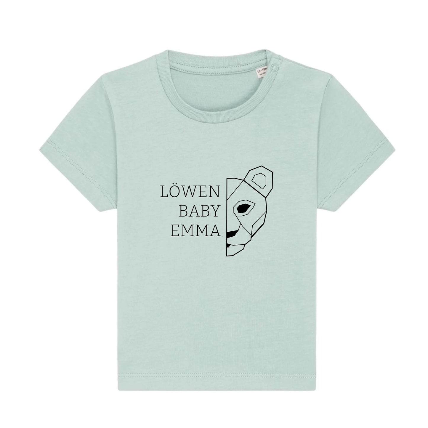 Löwen Baby - Bio Baby Shirt *personalisierbar (mit Namen)* Baby Creator T-Shirt ST ST NEU Caribbean-Blue