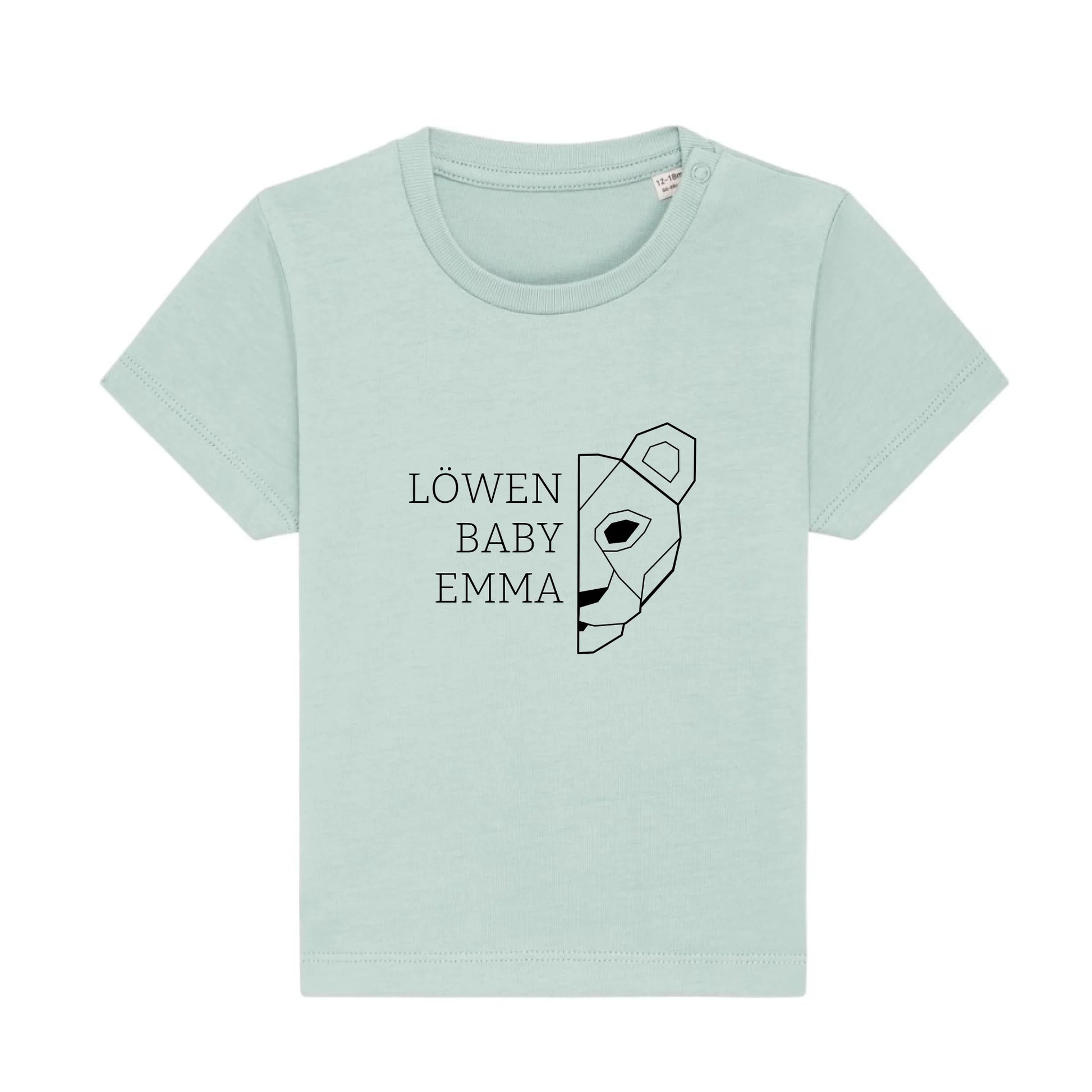 Löwen Baby - Bio Baby Shirt *personalisierbar (mit Namen)* Baby Creator T-Shirt ST ST NEU Caribbean-Blue