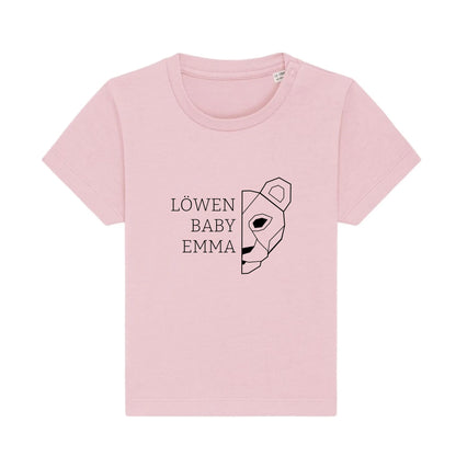 Löwen Baby - Bio Baby Shirt *personalisierbar (mit Namen)* Baby Creator T-Shirt ST ST NEU Cotton-Pink