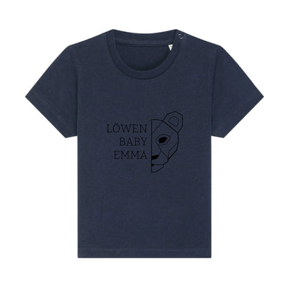 Löwen Baby - Bio Baby Shirt *personalisierbar (mit Namen)* Baby Creator T-Shirt ST ST NEU French-Navy