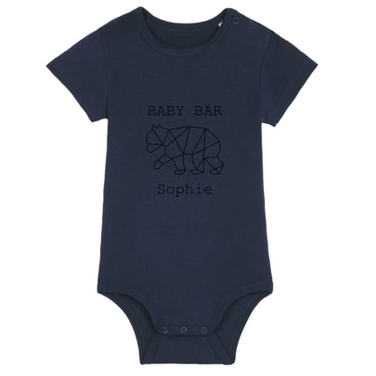 Baby Bär - Bio Baby Body *personalisierbar (mit Namen)* Baby Body ST ST French-Navy