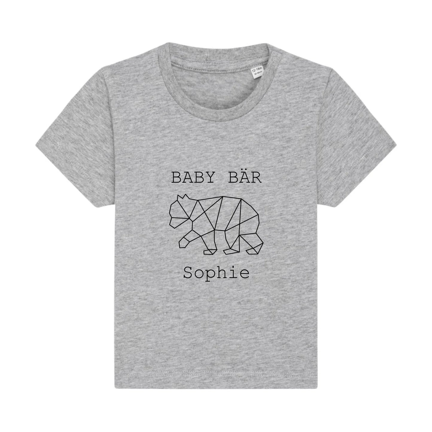 Baby Bär - Bio Baby Shirt *personalisierbar (mit Namen)* Baby Creator T-Shirt ST ST NEU Heather-Grey