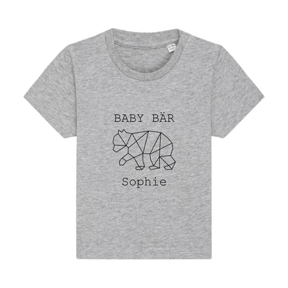 Baby Bär - Bio Baby Shirt *personalisierbar (mit Namen)* Baby Creator T-Shirt ST ST NEU Heather-Grey