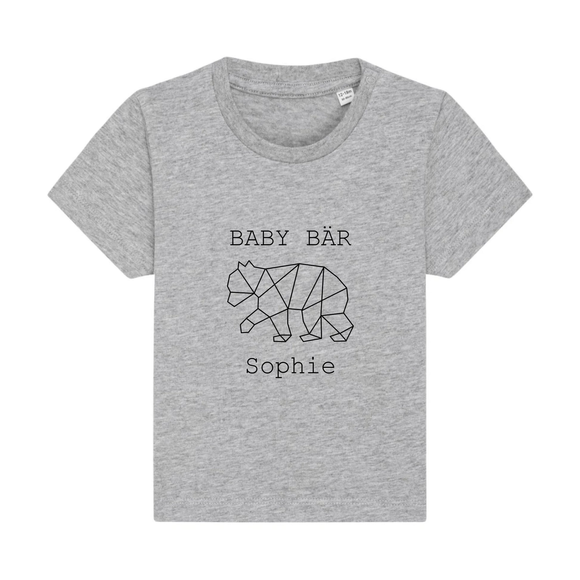 Baby Bär - Bio Baby Shirt *personalisierbar (mit Namen)* Baby Creator T-Shirt ST ST NEU Heather-Grey