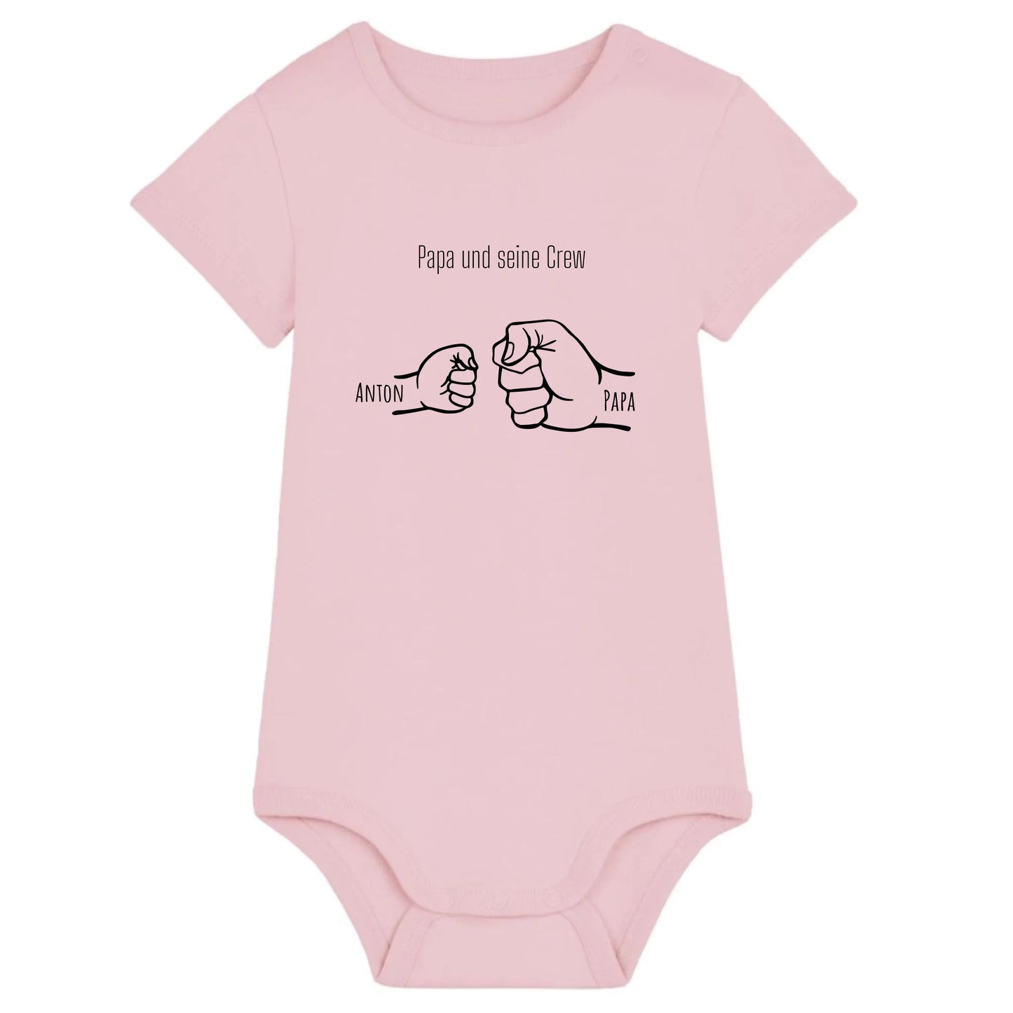 Papa und seine Crew - Bio Baby Body *personalisierbar* Baby Body ST ST Cotton-Pink