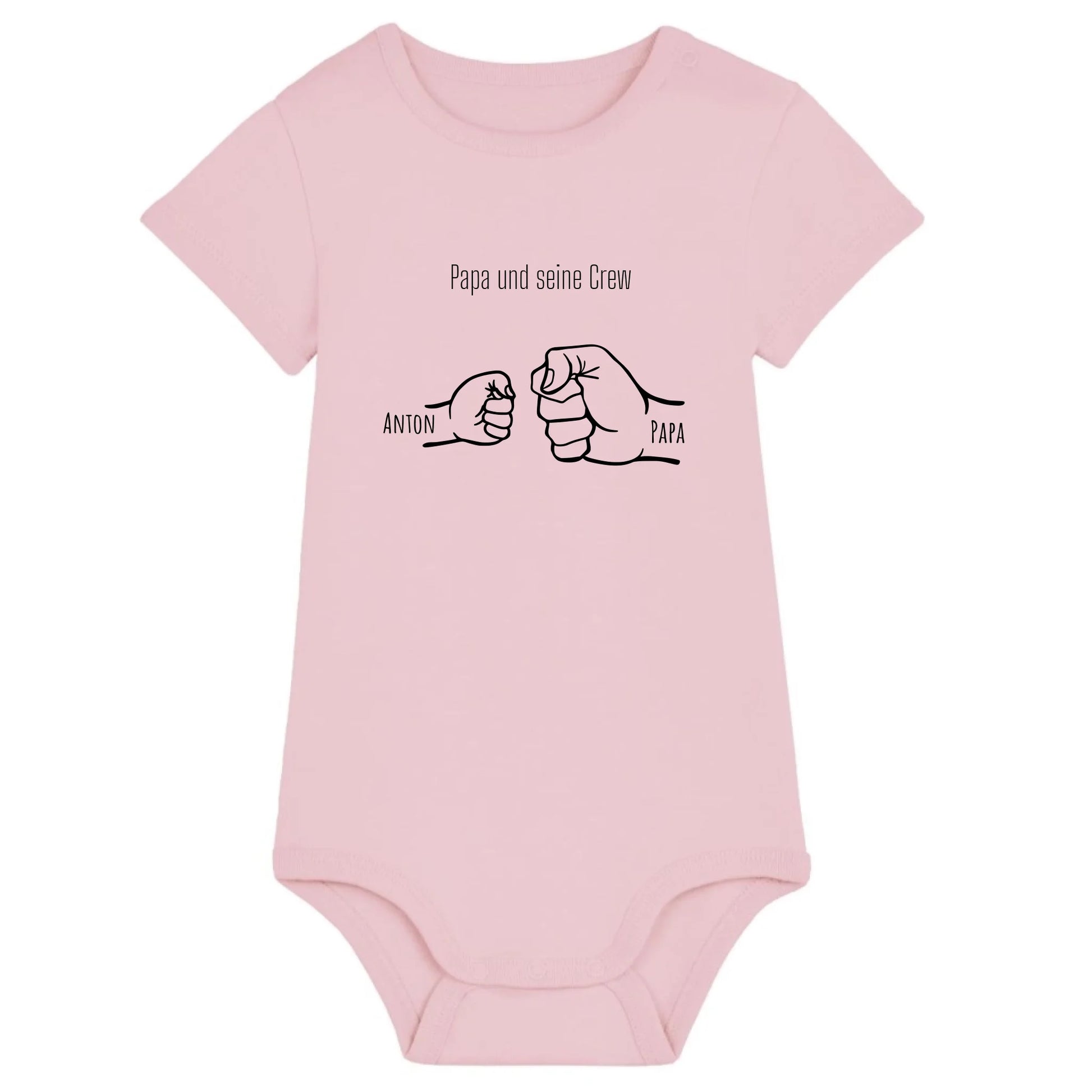 Papa und seine Crew - Bio Baby Body *personalisierbar* Baby Body ST ST Cotton-Pink