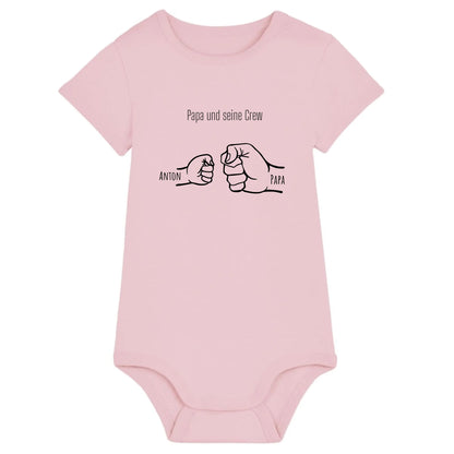 Papa und seine Crew - Bio Baby Body *personalisierbar* Baby Body ST ST Cotton-Pink