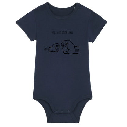 Papa und seine Crew - Bio Baby Body *personalisierbar* Baby Body ST ST French-Navy