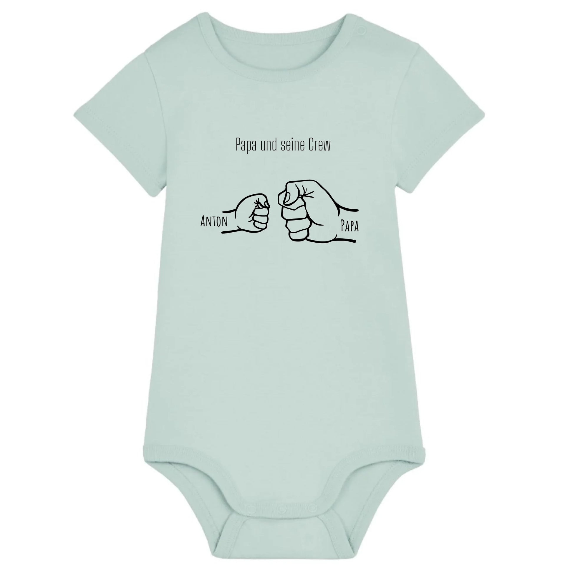 Papa und seine Crew - Bio Baby Body *personalisierbar* Baby Body ST ST Caribbean-Blue