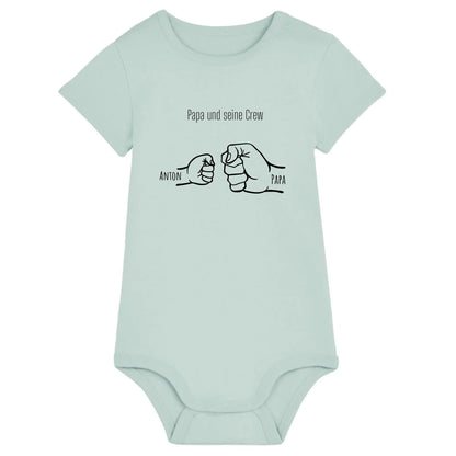 Papa und seine Crew - Bio Baby Body *personalisierbar* Baby Body ST ST Caribbean-Blue