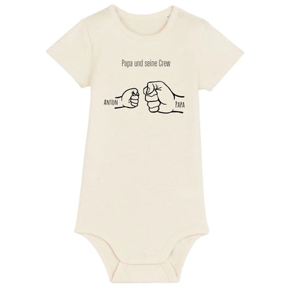 Papa und seine Crew - Bio Baby Body *personalisierbar* Baby Body ST ST Natural-Raw