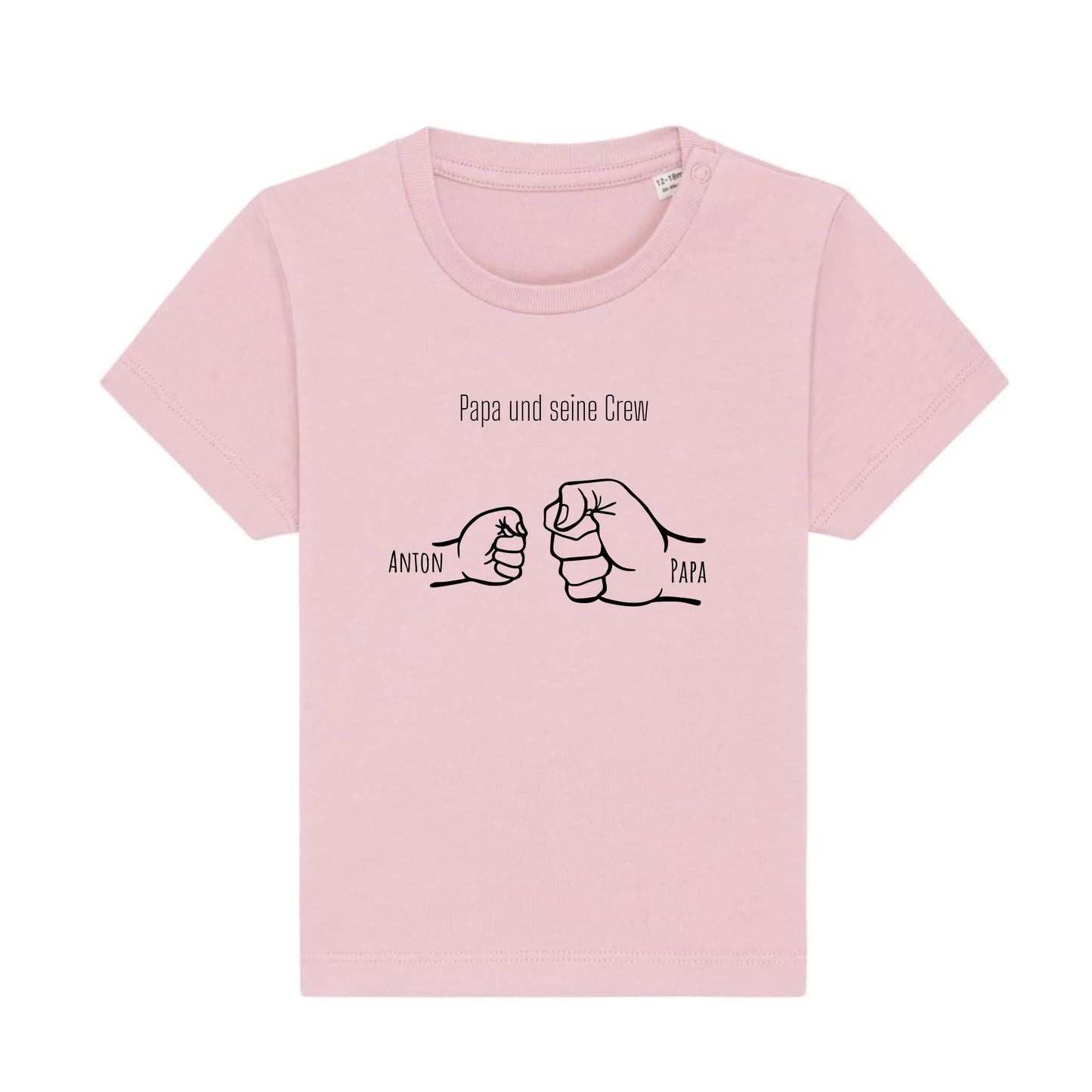 Papa und seine Crew - Bio Baby Shirt *personalisierbar* Baby Creator T-Shirt ST ST NEU Cotton-Pink
