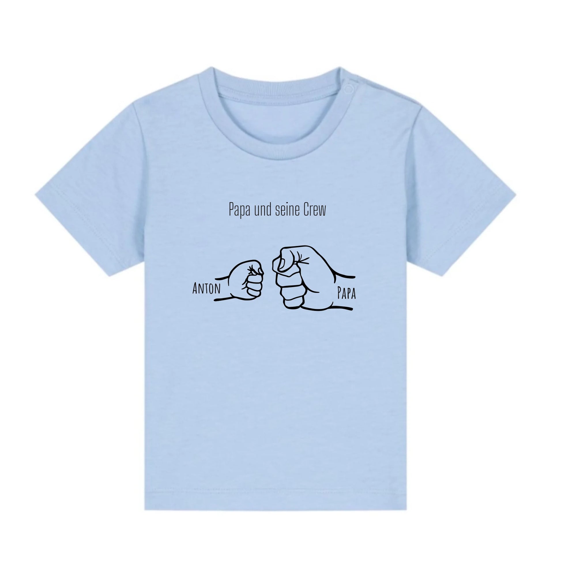 Papa und seine Crew - Bio Baby Shirt *personalisierbar* Baby Creator T-Shirt ST ST NEU Blue-Soul