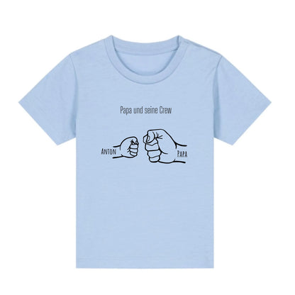 Papa und seine Crew - Bio Baby Shirt *personalisierbar* Baby Creator T-Shirt ST ST NEU Blue-Soul
