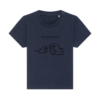 Papa und seine Crew - Bio Baby Shirt *personalisierbar* Baby Creator T-Shirt ST ST NEU French-Navy