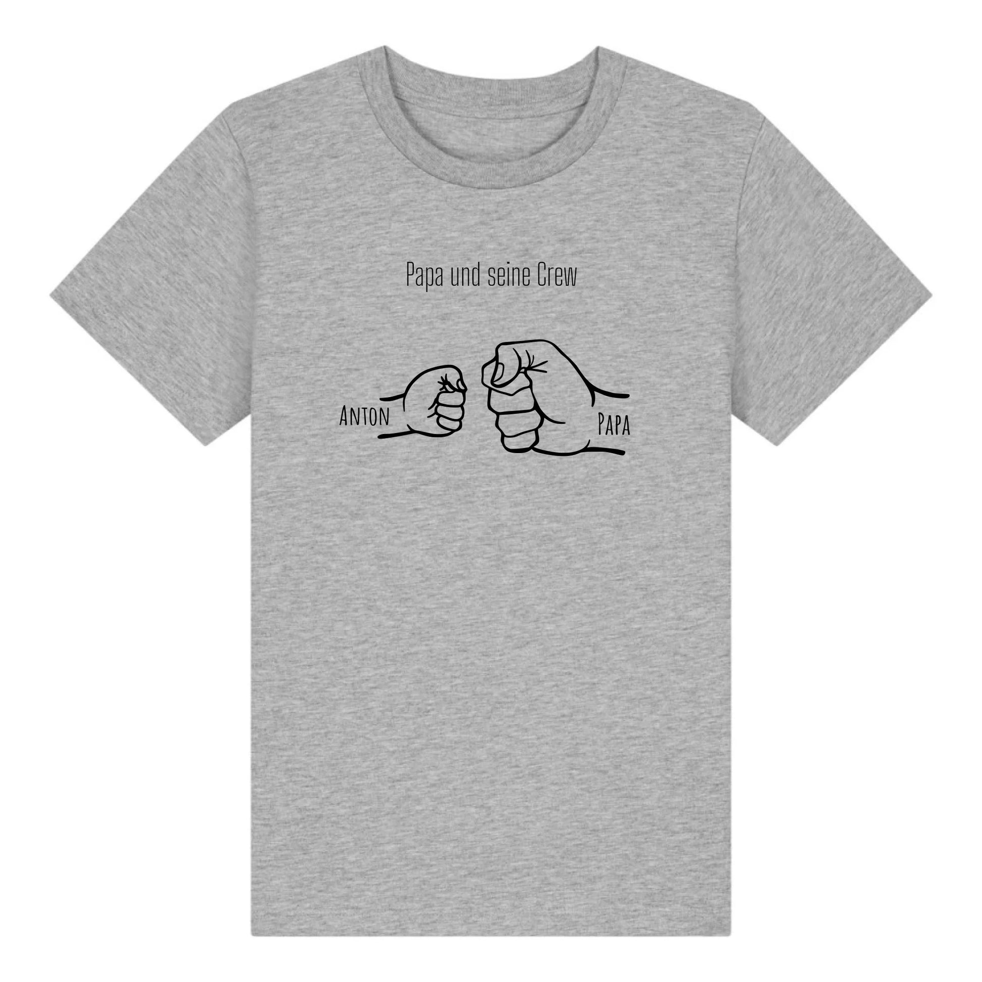 Papa und seine Crew - Bio Kinder Shirt *personalisierbar* Mini Creator Shirt 2.0 ST ST Heather-Grey
