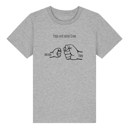 Papa und seine Crew - Bio Kinder Shirt *personalisierbar* Mini Creator Shirt 2.0 ST ST Heather-Grey