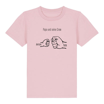 Papa und seine Crew - Bio Kinder Shirt *personalisierbar* Mini Creator Shirt 2.0 ST ST Cotton-Pink