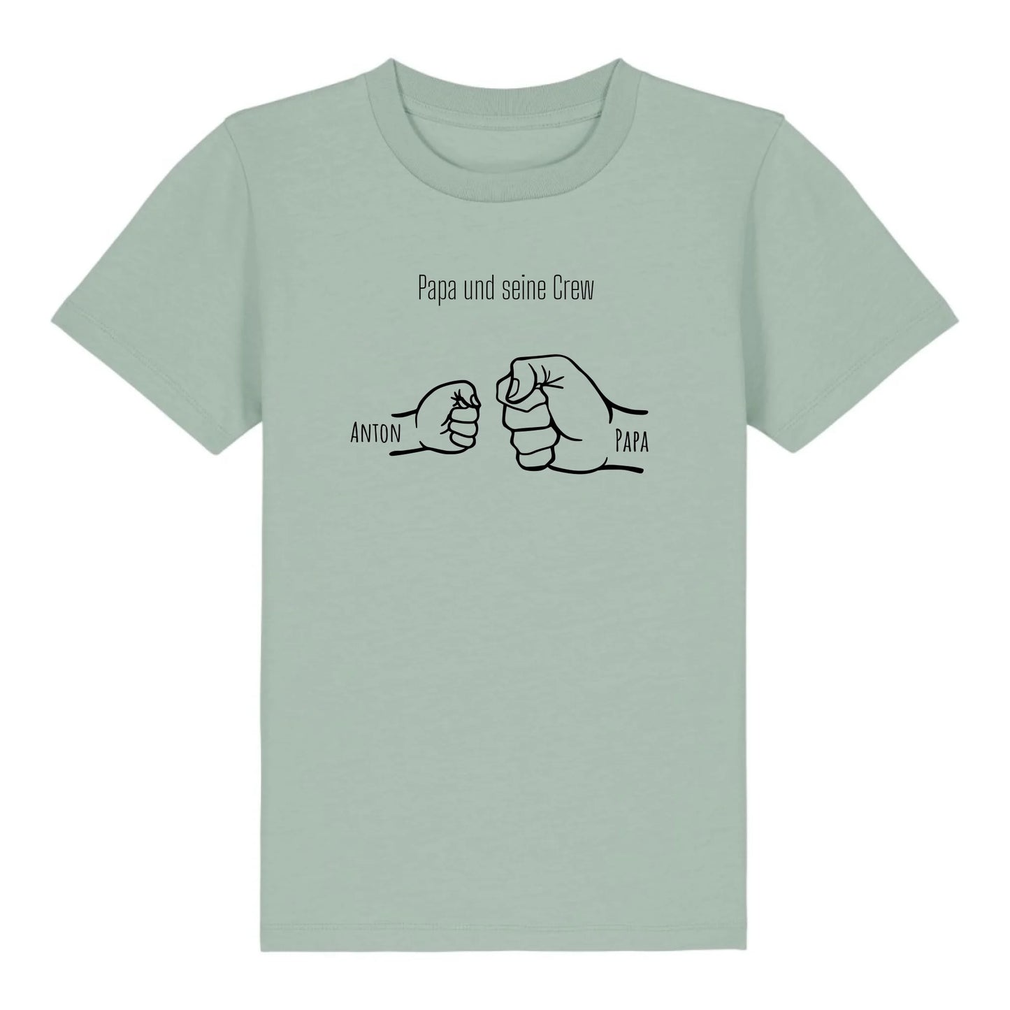 Papa und seine Crew - Bio Kinder Shirt *personalisierbar* Mini Creator Shirt 2.0 ST ST Aloe