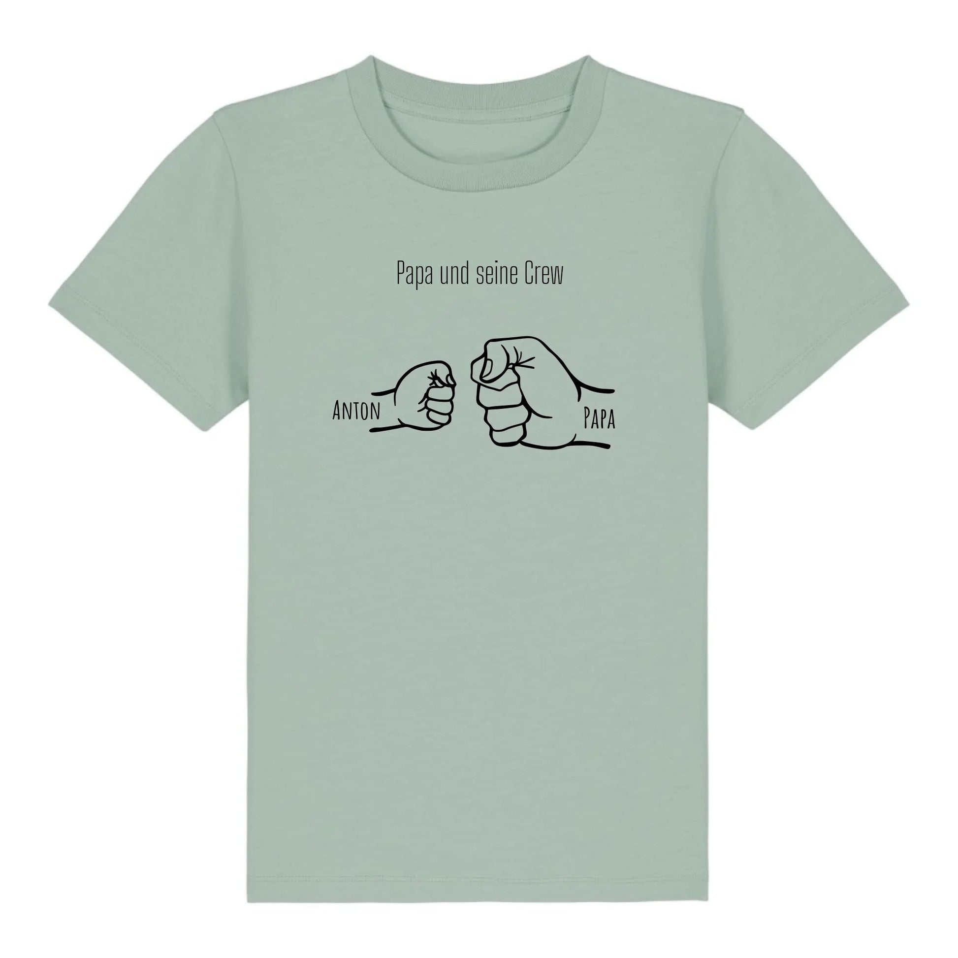 Papa und seine Crew - Bio Kinder Shirt *personalisierbar* Mini Creator Shirt 2.0 ST ST Aloe
