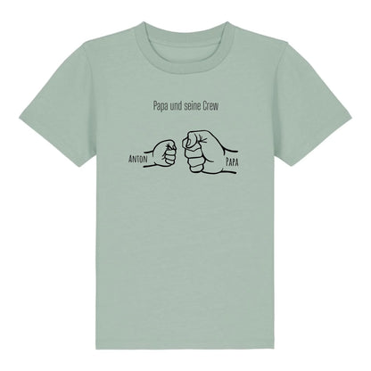 Papa und seine Crew - Bio Kinder Shirt *personalisierbar* Mini Creator Shirt 2.0 ST ST Aloe