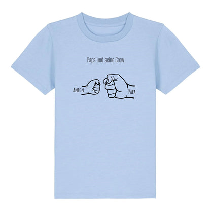 Papa und seine Crew - Bio Kinder Shirt *personalisierbar* Mini Creator Shirt 2.0 ST ST Blue-Soul