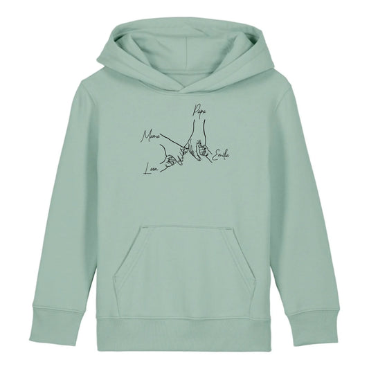 Family Hands - Bio Kinder Hoodie *personalisierbar*