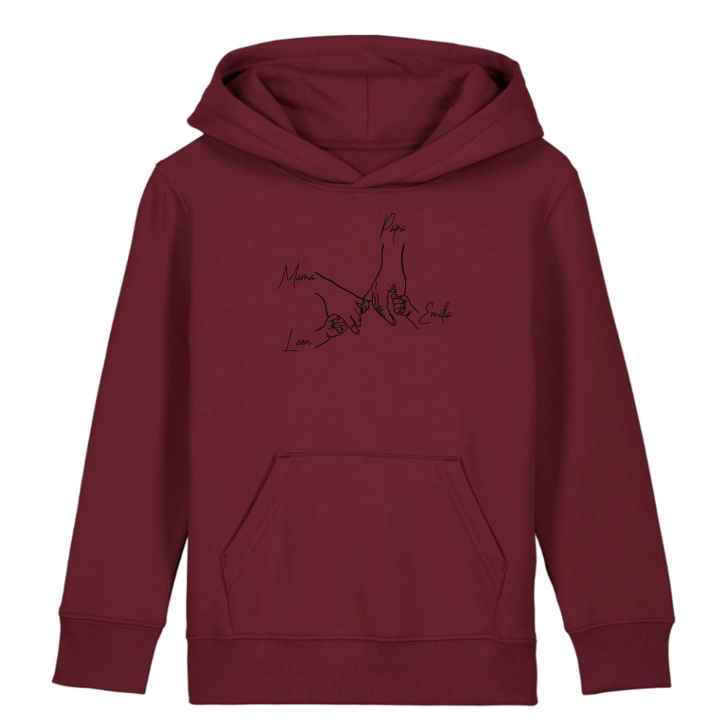 Family Hands - Bio Kinder Hoodie *personalisierbar* Mini Cruiser Hoodie 2.0 ST ST Burgundy
