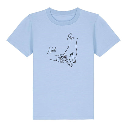 Hold my hand Dad - Bio Kinder Shirt *personalisierbar* Mini Creator Shirt 2.0 ST ST Blue-Soul