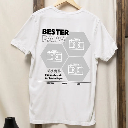 Bester Papa Wabe - Bio Herren Shirt *personalisierbar mit Fotos* Creator T-Shirt 2.0 ST ST BACK ONLY Lilac-Dream