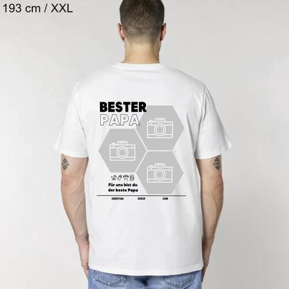 Bester Papa Wabe - Bio Herren Shirt *personalisierbar mit Fotos*