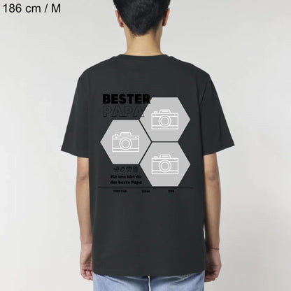 Bester Papa Wabe - Bio Herren Shirt *personalisierbar mit Fotos*