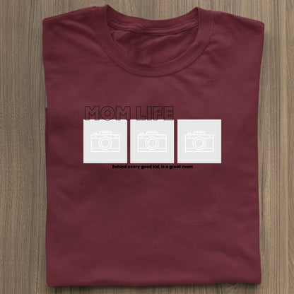 Mom Life Foto - Bio Damen Shirt *personalisierbar mit Fotos* Stella Muser Shirt ST ST Burgundy