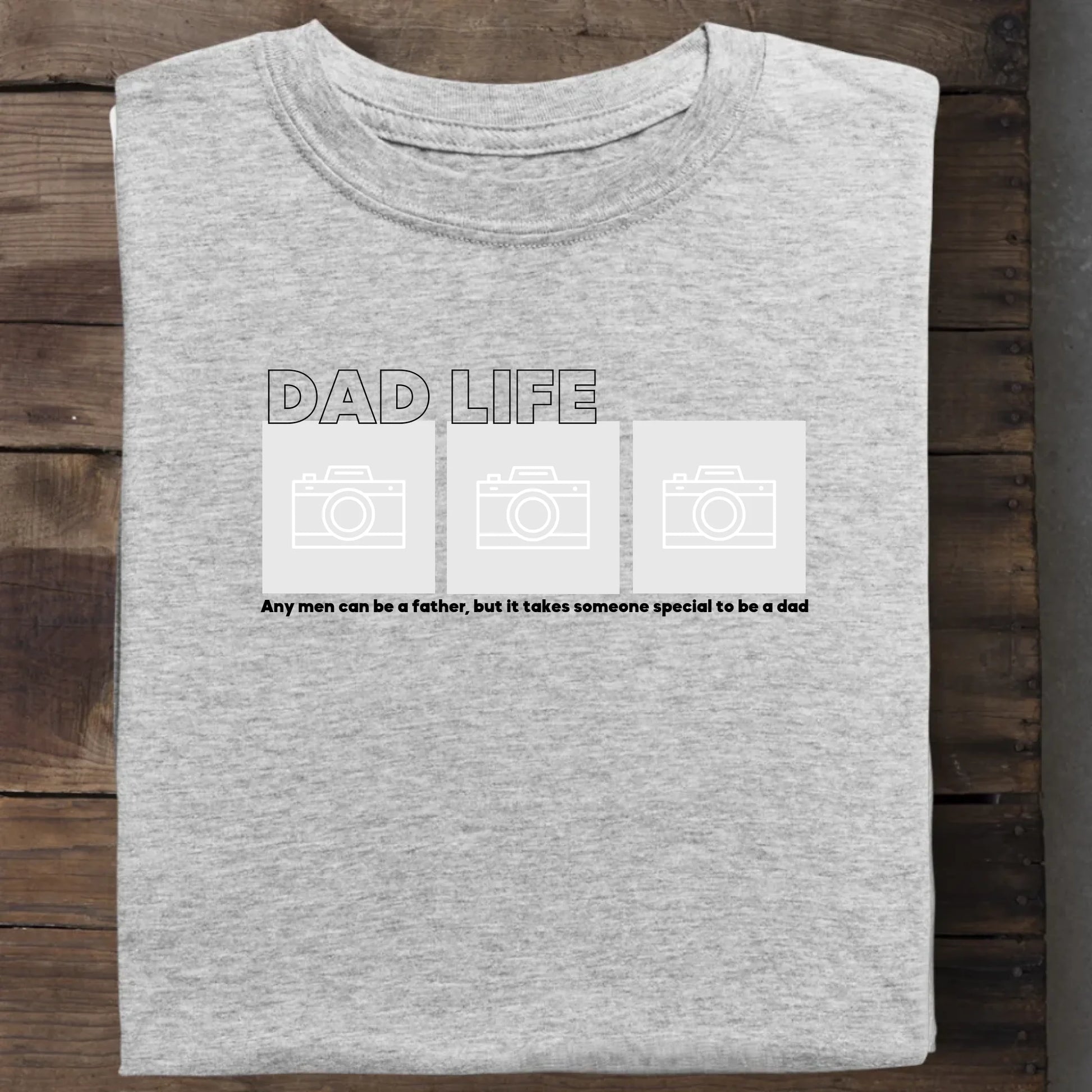 Dad Life Foto - Bio Herren Shirt *personalisierbar mit Fotos* Creator T-Shirt 2.0 ST ST Heather-Grey