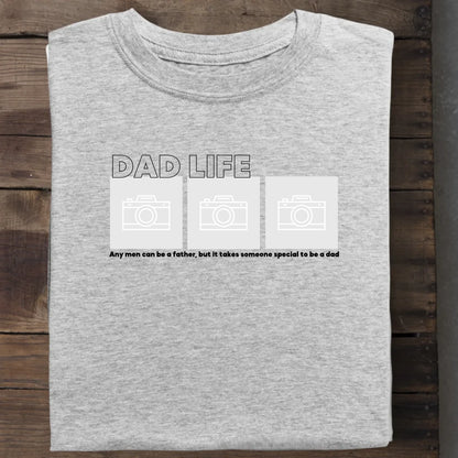 Dad Life Foto - Bio Herren Shirt *personalisierbar mit Fotos* Creator T-Shirt 2.0 ST ST Heather-Grey