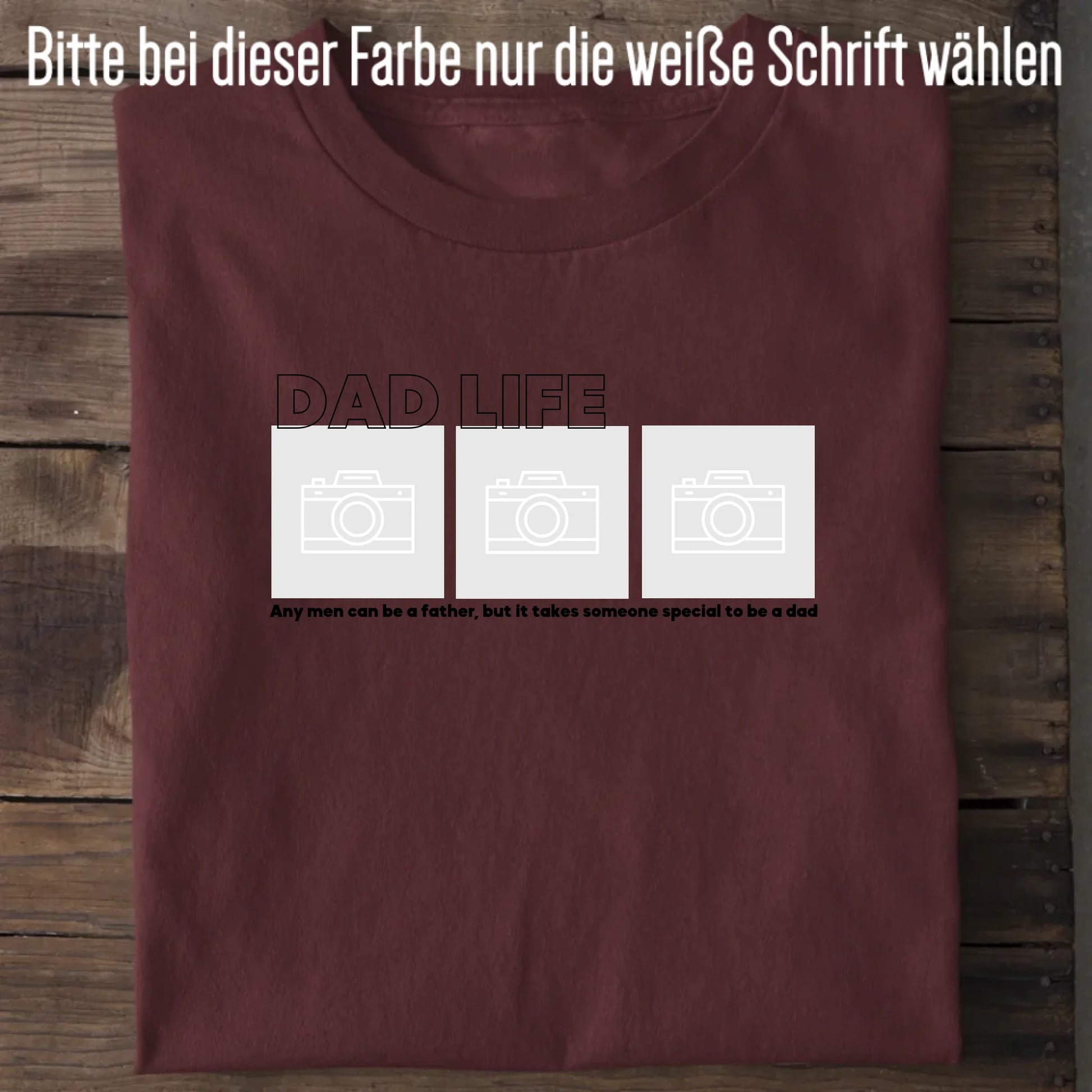 Dad Life Foto - Bio Herren Shirt *personalisierbar mit Fotos* Creator T-Shirt 2.0 ST ST Burgundy