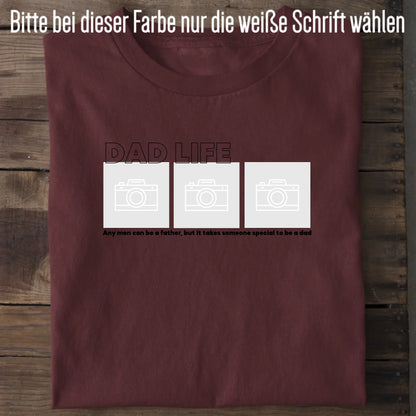 Dad Life Foto - Bio Herren Shirt *personalisierbar mit Fotos* Creator T-Shirt 2.0 ST ST Burgundy