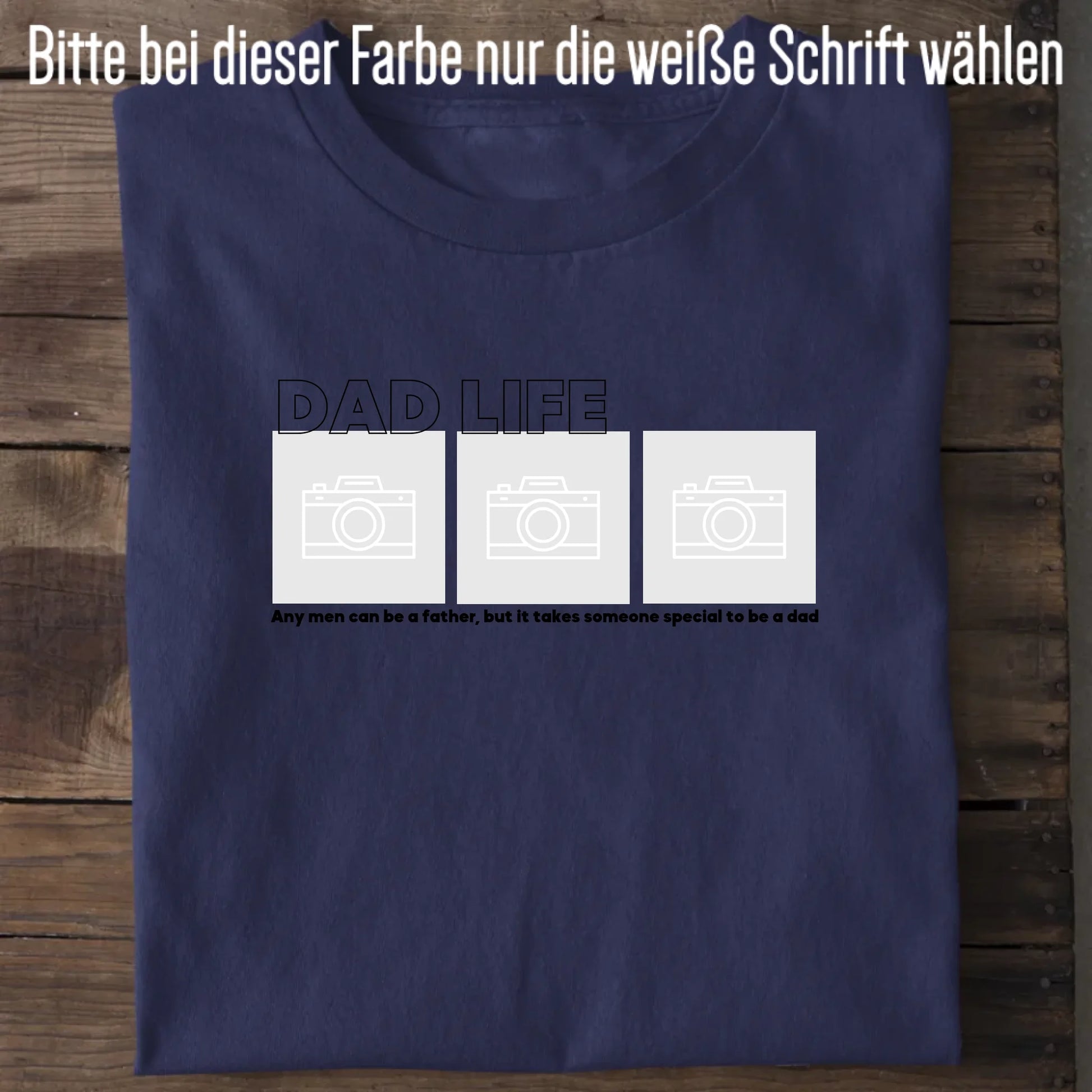 Dad Life Foto - Bio Herren Shirt *personalisierbar mit Fotos* Creator T-Shirt 2.0 ST ST French-Navy