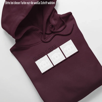 Dad Life Foto - Bio Unisex Hoodie *personalisierbar mit Fotos* Cruiser Hoodie 2.0 ST ST Burgundy