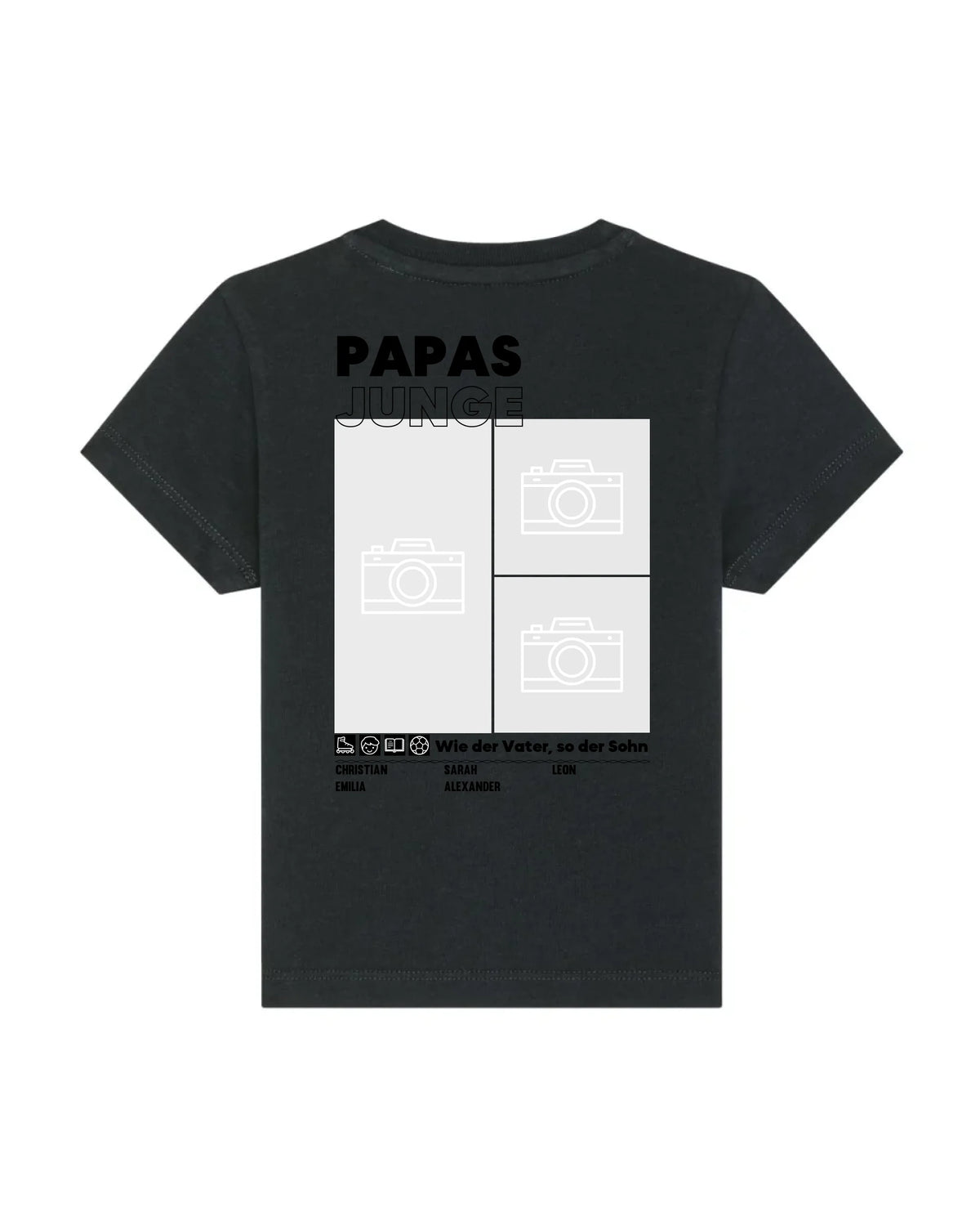 Papas/Mamas Junge/Mädchen - Bio Baby Shirt *personalisierbar mit Foto* Baby Creator T-Shirt ST ST NEU Black