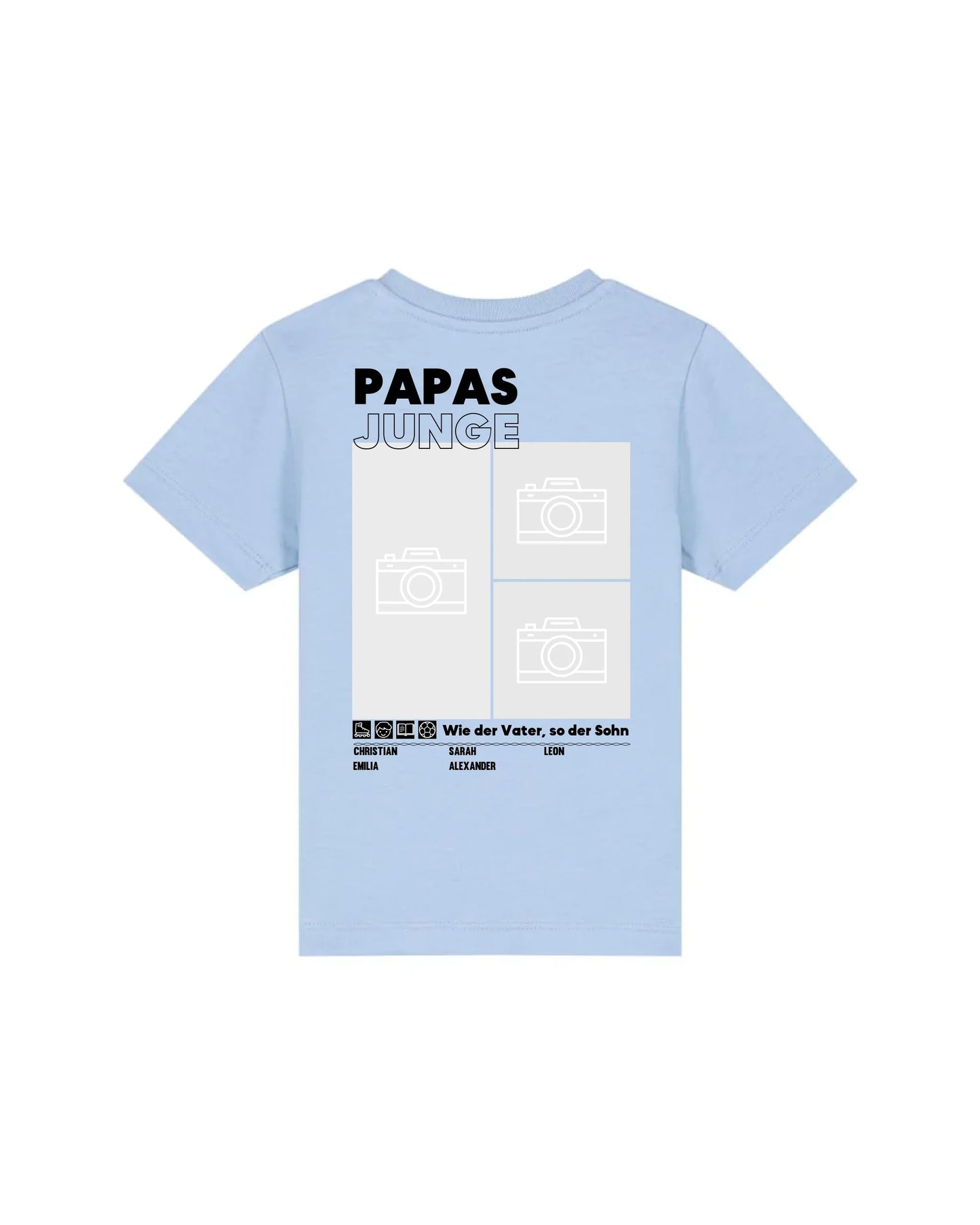 Papas/Mamas Junge/Mädchen - Bio Baby Shirt *personalisierbar mit Foto* Baby Creator T-Shirt ST ST NEU Blue-Soul