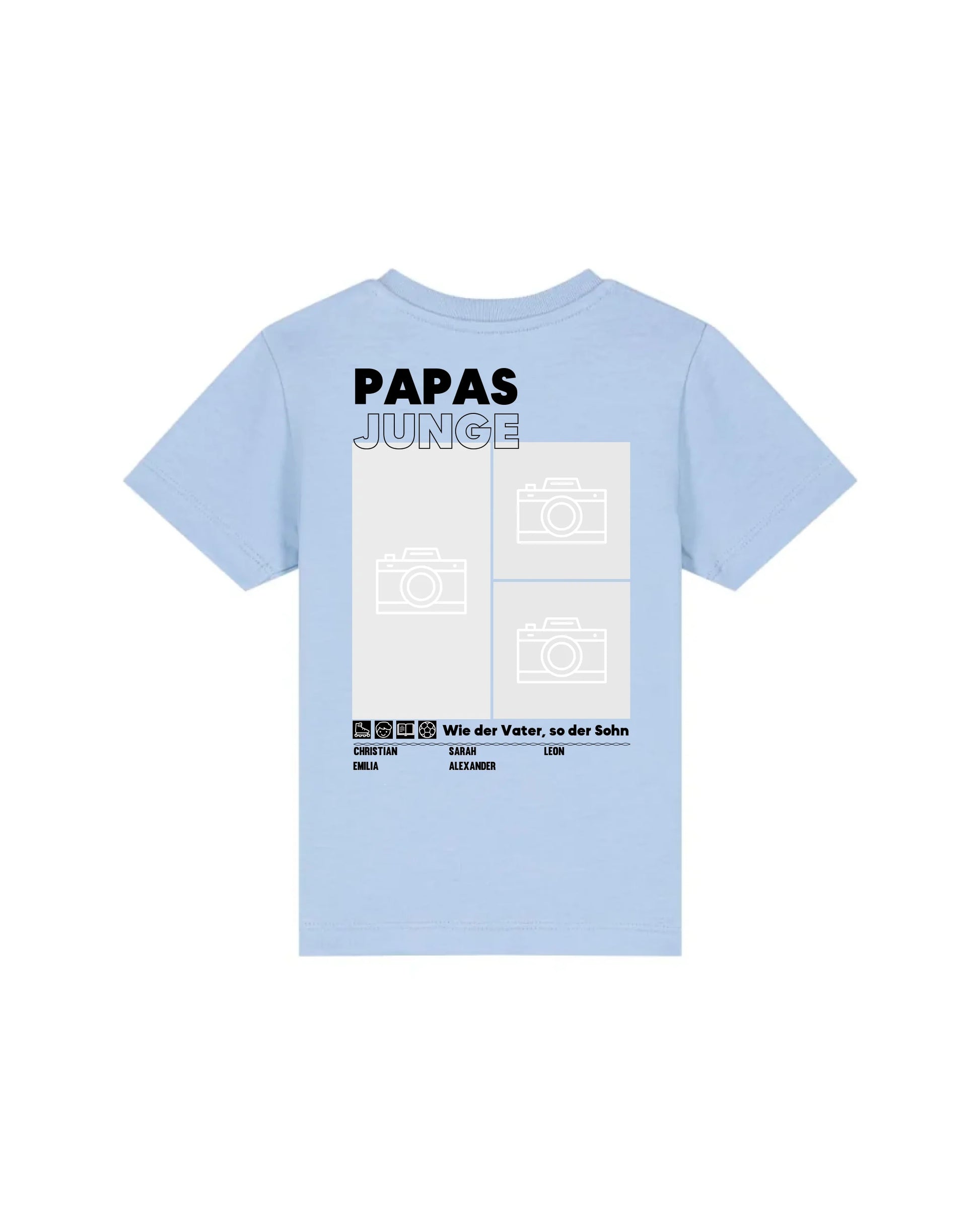 Papas/Mamas Junge/Mädchen - Bio Baby Shirt *personalisierbar mit Foto* Baby Creator T-Shirt ST ST NEU Blue-Soul